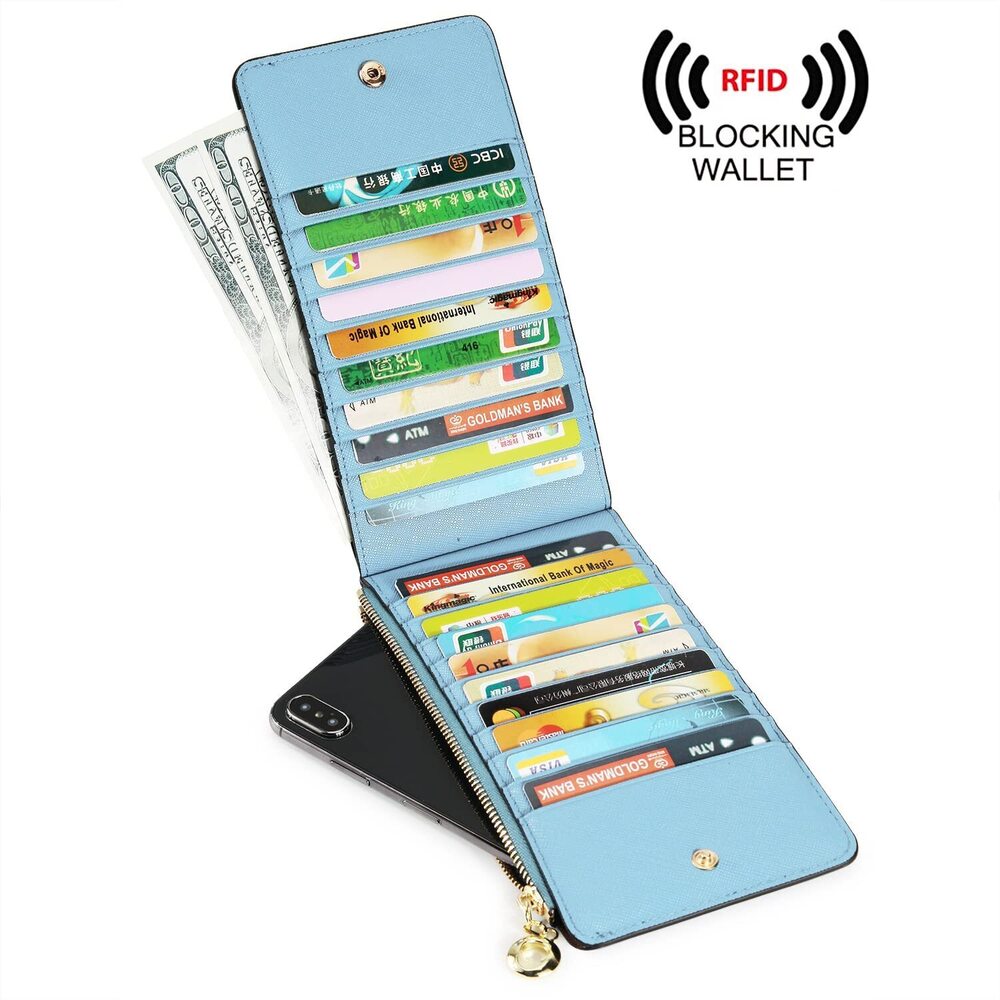 3349 RFID Blocking Leather Wallets Cell Phone Pocket Card Holder Organizer - Picture 3 of 8
